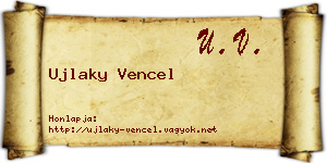 Ujlaky Vencel névjegykártya